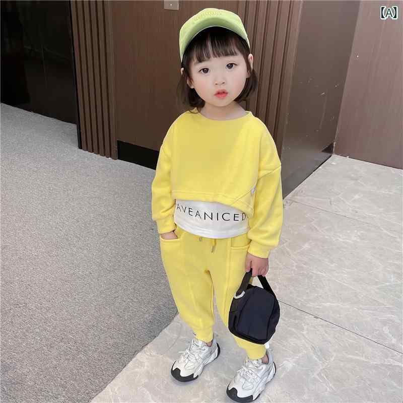 子供服 女の子 セットアップ おしゃれ カジュアル かわいい カジュアル 秋 韓国 秋 スポーツ 2点 セット トレンディ｜おうち健康生活