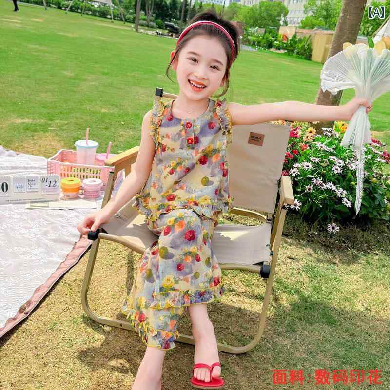 子供服 女の子 セットアップ かわいい おしゃれ ノースリーブ 夏 ベスト 赤ちゃん ベビー トレンディ