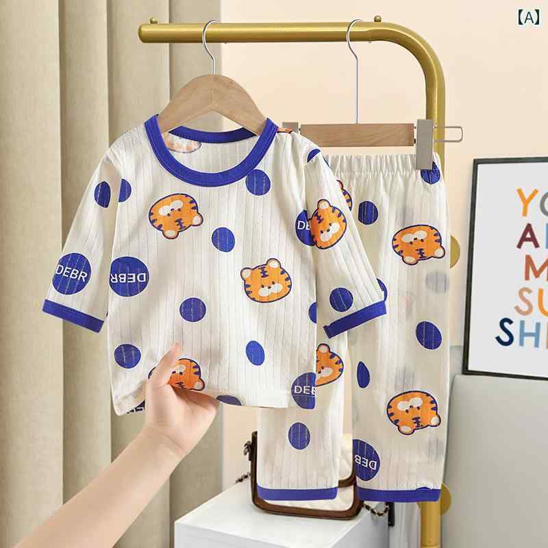 キッズ パジャマ 女の子 かわいい ルームウェア 夏 ホーム 服 男の子 快適 服 韓国 コットン セットアップ 薄手 涼しい 涼しい 涼しい ベビー