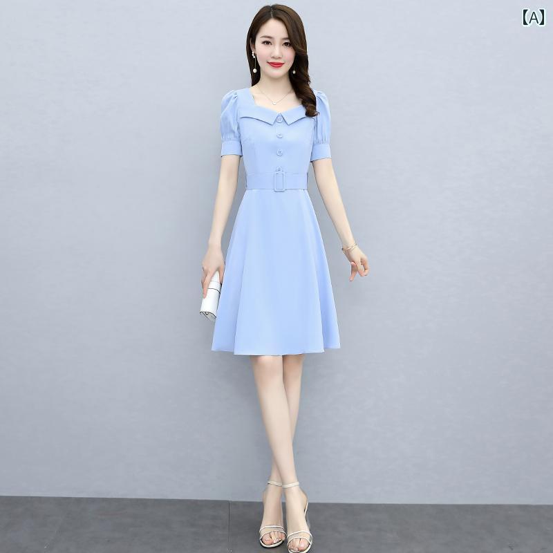 ワンピース レディース 上品 体型カバー おしゃれ 夏 ウエスト スリム 優しい フレンチ スイート スカート|おうち健康生活