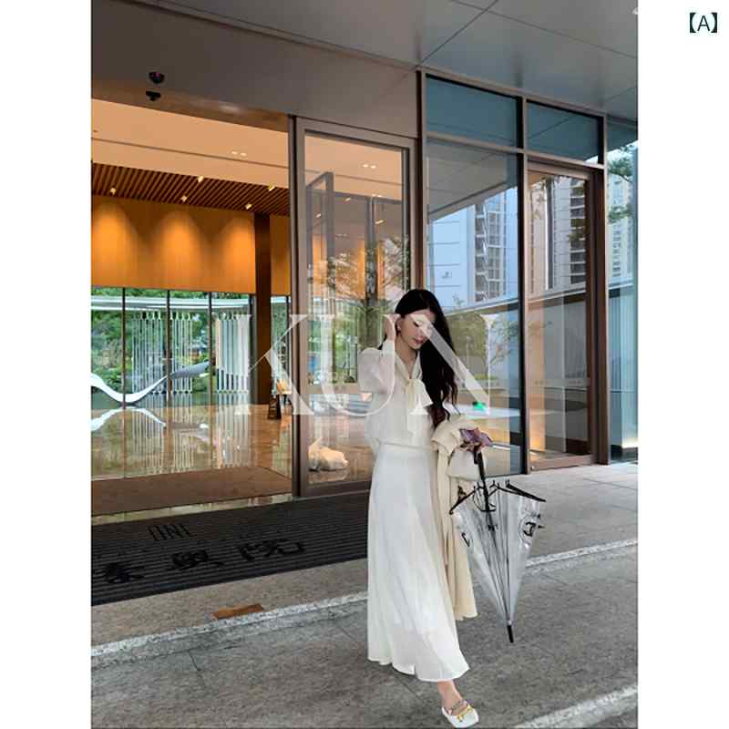 レディース ファッション おしゃれ 上品 きれいめ 婦人服 月 明かり 伴奏 レース 長袖 快適 甘くて 白 フレンチ スーツ スカート｜おうち健康生活