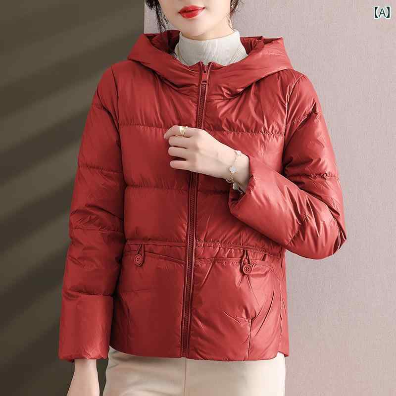 ダウンジャケット レディース 冬 暖かい おしゃれ ファッション アウター コート コート 正月 服 ショート レッド