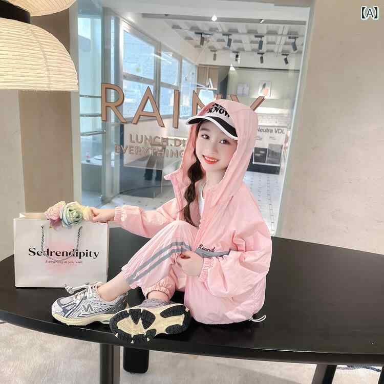 子供服 女の子 セットアップ かわいい おしゃれ 秋 ピンク フード ジッパー ジャケット レギンス パンツ カジュアル スポーツ