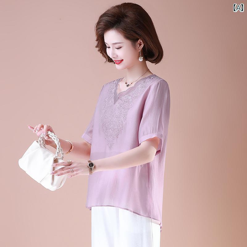 セットアップ レディース 上品 おしゃれ マダム 婦人服 ファッション 夏 薄手 涼しい 涼しい 涼しい 半袖 シャツ 夏 服 綿麻｜おうち健康生活