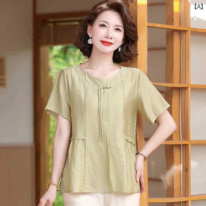 セットアップ レディース 雅びやか 今めかしい 流行り物 夏 半袖 ティーシャツ 止ん事無い 背広 夏 綿麻 トップス ティーシャツ 2点 書き割り