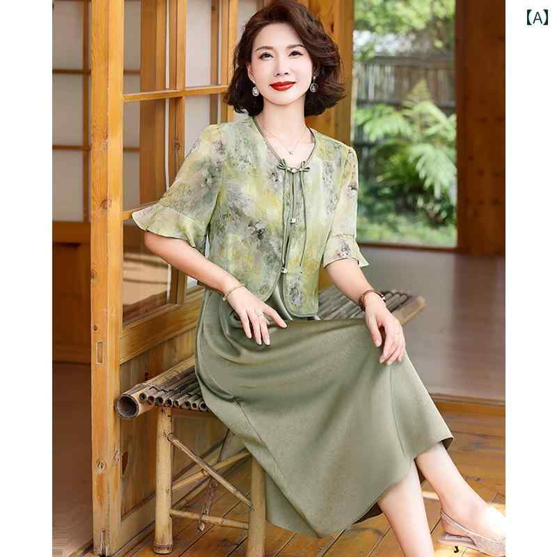 レディース ファッション 夏 おしゃれ 婦人服 上品 服 西洋風 チャイナ風 ロング