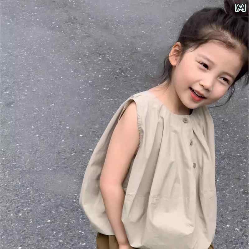 子供服 女の子 セットアップ かわいい おしゃれ 夏 韓国 ベビー ショートパンツ ノースリーブベスト トップス トレンディ セット