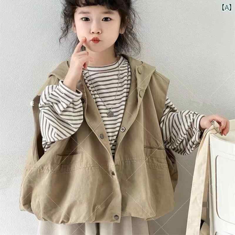 ズボン キッズ 子供服 男の子 女の子 かわいい フード ノースリーブベスト 西洋 カジュアル ジャケット 秋 韓国 トップス ワイドレッグ