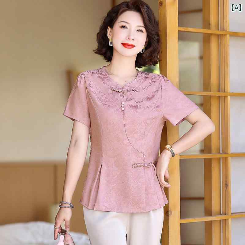 セットアップ レディース 上品 おしゃれ マダム 婦人服 ファッション 夏 ドレス シフォン トップス 夏 高貴 シャツ 半袖