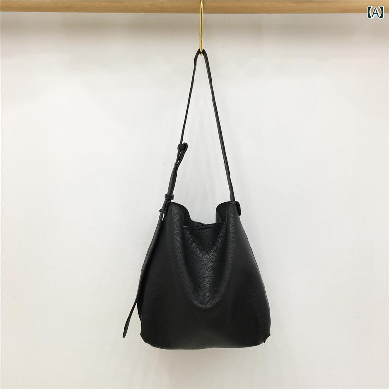 スモール トート ソフトレザー シンプル大容量 通勤 ショルダー クロス ボディ