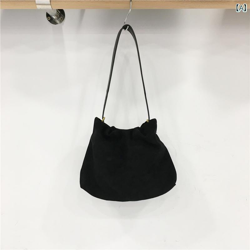 レディース バッグ 普段使い 通勤 小さめ フレンチ クラウド 秋冬 つや消し スエード ポータブル 脇下 韓国 ファッション ショルダー クロス ボディ