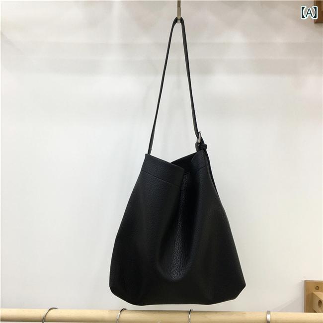 レディース バッグ 普段使い 通勤 小さめ 韓国 ジャイアント ソフト pu レザー バケット 大容量 ショルダー クロス ボディ