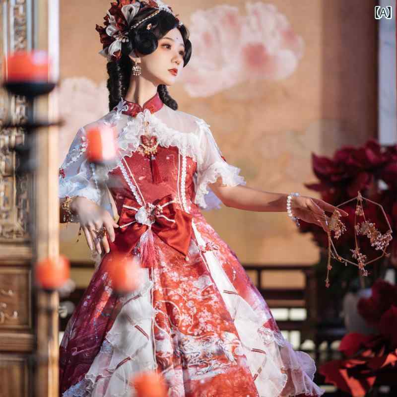 ロリータ 流行り物 コスプレ 御召しもの 中華風 アイディル 猫 晴れ晴れしい