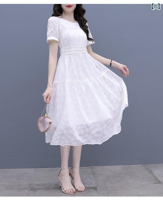 レディース  白いこと 凝った 拾独居室 お召しもの 刺しゅう シフォンスコート 夏