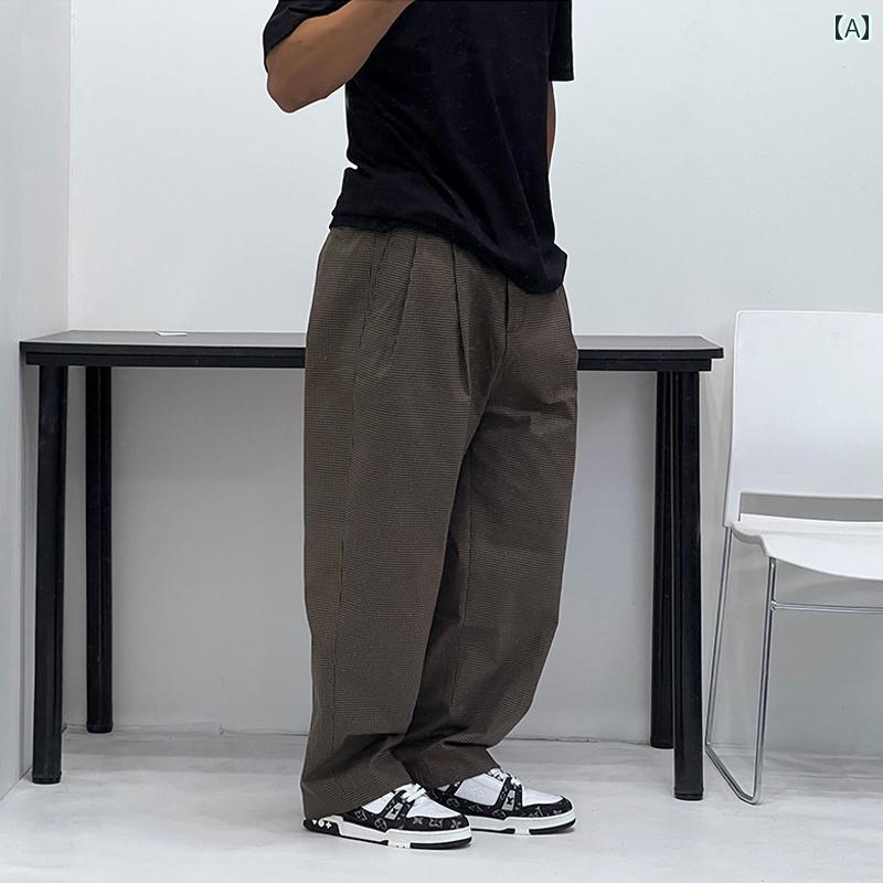 メンズ ワイド テーパードパンツ シティィィーボーイ ストレート ワイドレッグ イン レトロ ヒップ ホップ スケート ボード｜おうち健康生活