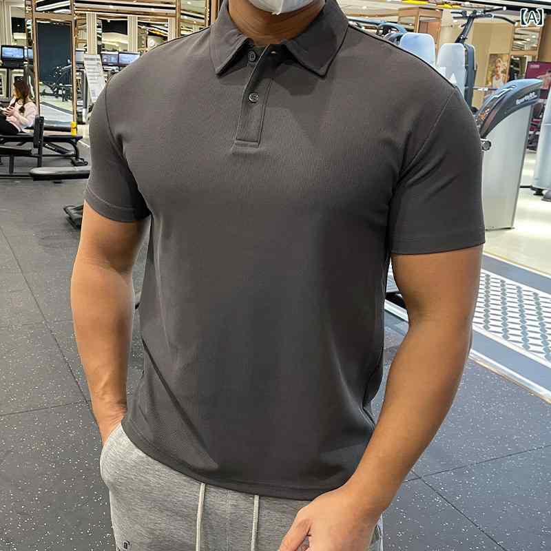 メンズ 究極 サポート フィットネスコーチ スリムフィット カジュアル ポロシャツ 筋肉 マッチョ スポーツ Tシャツ 半袖
