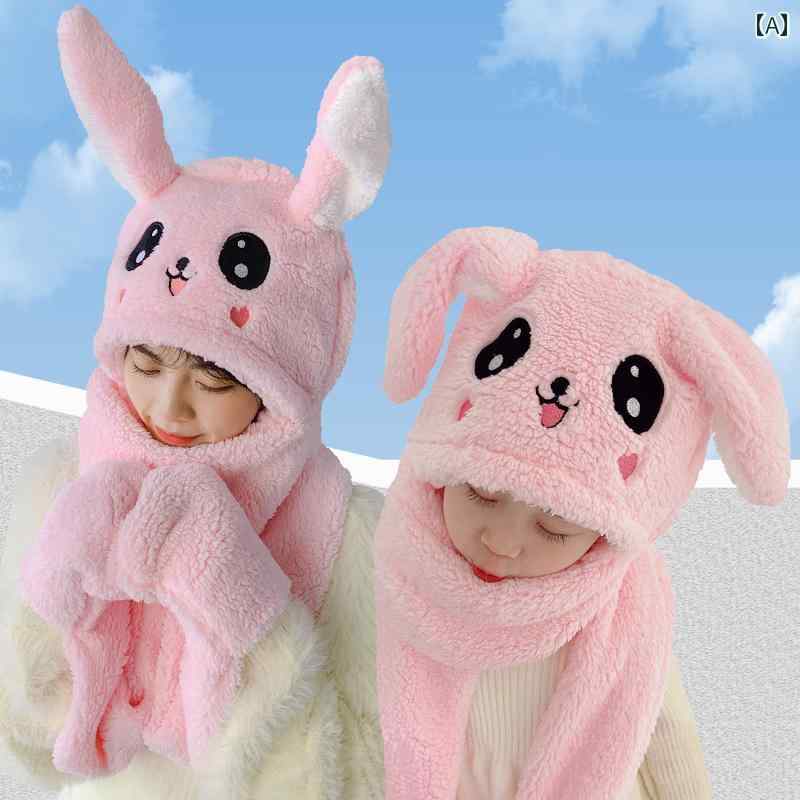 帽子 レディース うさ耳 うさぎ マフラー 冬 キッズ ぬいぐるみ 女の子 男の子 かわいい ピンク カーキ ブラウン