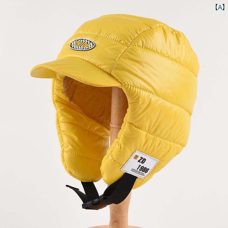 フ軽量 涼しいキャップ パイロット 帽子 防寒 秋冬 メンズ レディース コットン サイクリング ハット イエロー グレー ブラック