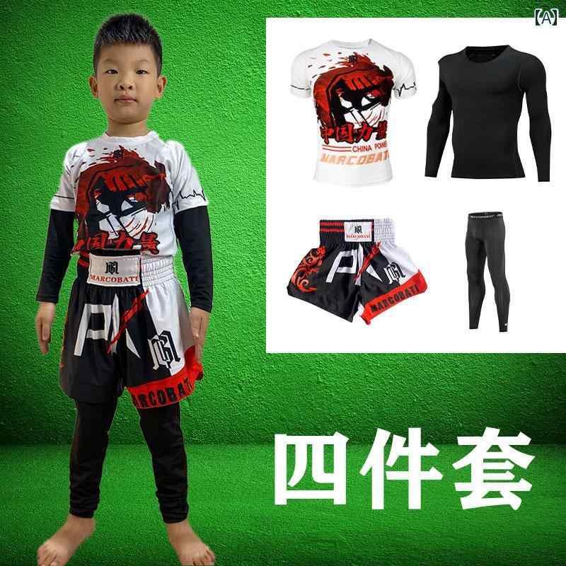 ボクシングパンツ トランクス ショーツ ボクサーパンツ ムエタイ 格闘技 トレーニング キッズ 秋冬 半袖 長袖 半ズボン 長ズボン ロゴ 中国風 ホワイト ブルー オレンジ 5,788円
