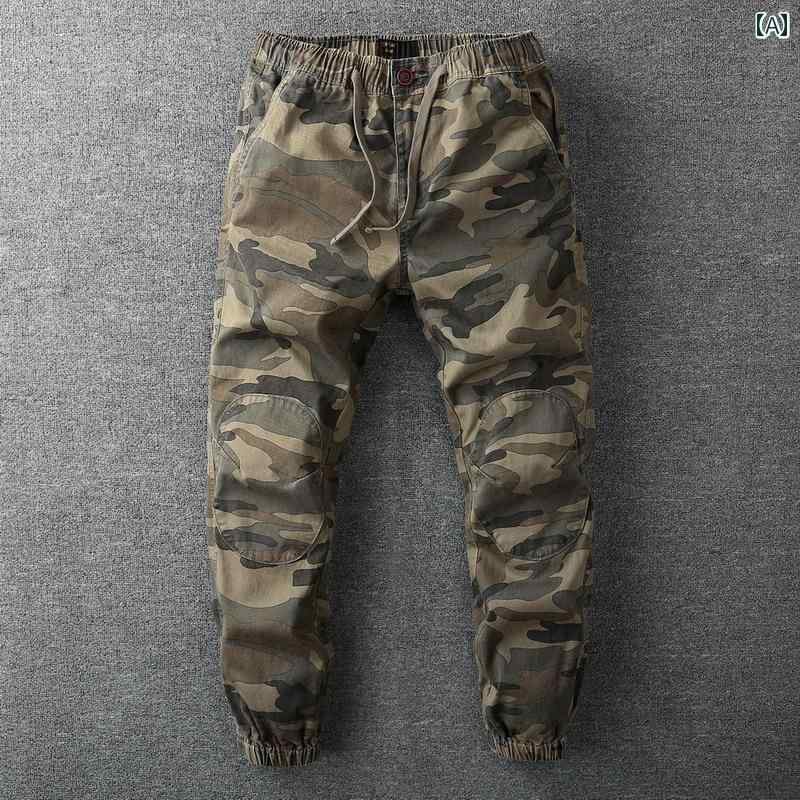 カーゴパンツ メンズ ボトムス ファッション 迷彩 アメリカン レトロ ストレート スリム 暖かい カジュアル カモフラ