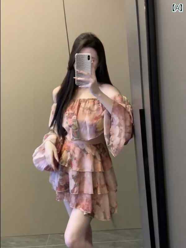 セットアップ レディース 心地よい 今めかしい 会う約束 うしろ帯会  夏 遊撃手 壱 生産ライン のど首 生産ライン オフショルダー フラウンス トップス 不規則 西洋菓子 スコート 2点 仕掛ける