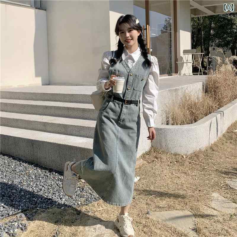 セットアップ レディース カジュアル おしゃれ デート 女子会 デニムシャツ スカート 着痩せ ウエスト 感 2点 セット