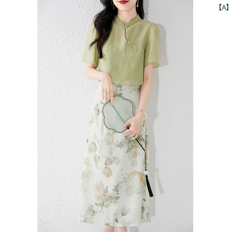 セットアップ レディース カジュアル おしゃれ デート 女子会 夏 服 ドレス 小さく フレッシュ ショート トップス 軽やか スカート