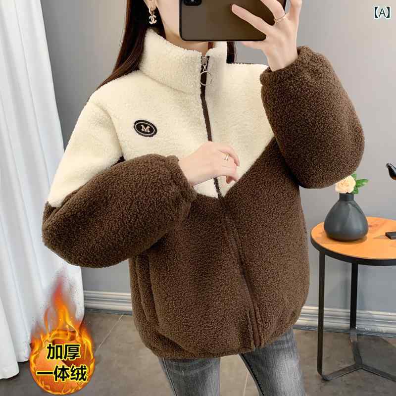 アウター レディース ファッション おしゃれ カジュアル 上品 婦人服 秋冬 粒 状 起毛 厚手 コート 春秋 風 ゆったり 起毛 暖かい