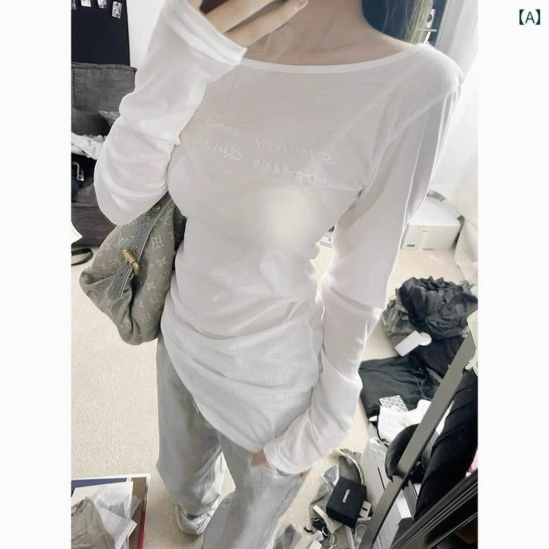 レディース トップス カジュアル おしゃれ 白 日焼け ブラウス 長袖 Tシャツ 夏 薄手 涼しい 涼しい スリムフィット 通気性 快適 快適 ウエスト タイト|おうち健康生活