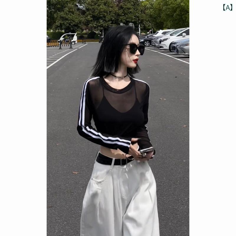 レディース トップス 心地好い かっこ良い お姉さん 澄み切った メッシュ 遊撃手 日焼 ティーシャツ 夏新 長袖 プルオーバー レディースファッション-その他