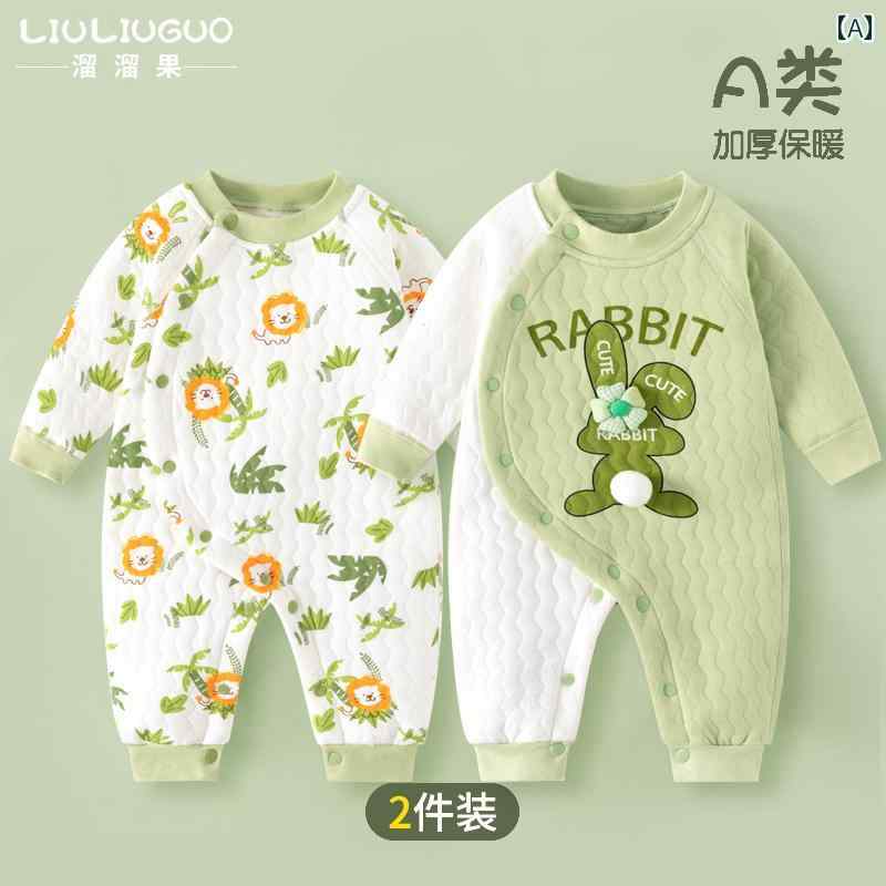 ベビー服 新生児 かわいい 秋冬 ワンピース 綿 暖かい 外出着 春秋 2 セット