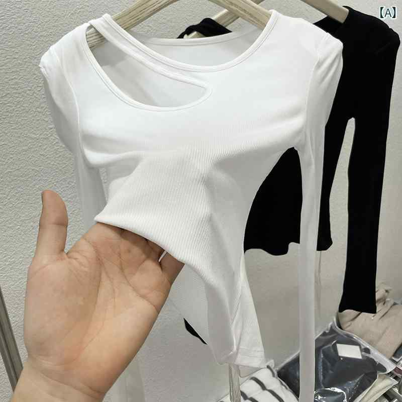 レディース トップス カジュアル おしゃれ エレガント 鎖骨 露出 ボトム シャツ 早春 長袖 Tシャツ 西洋 ファッション 個性｜おうち健康生活 8,870円