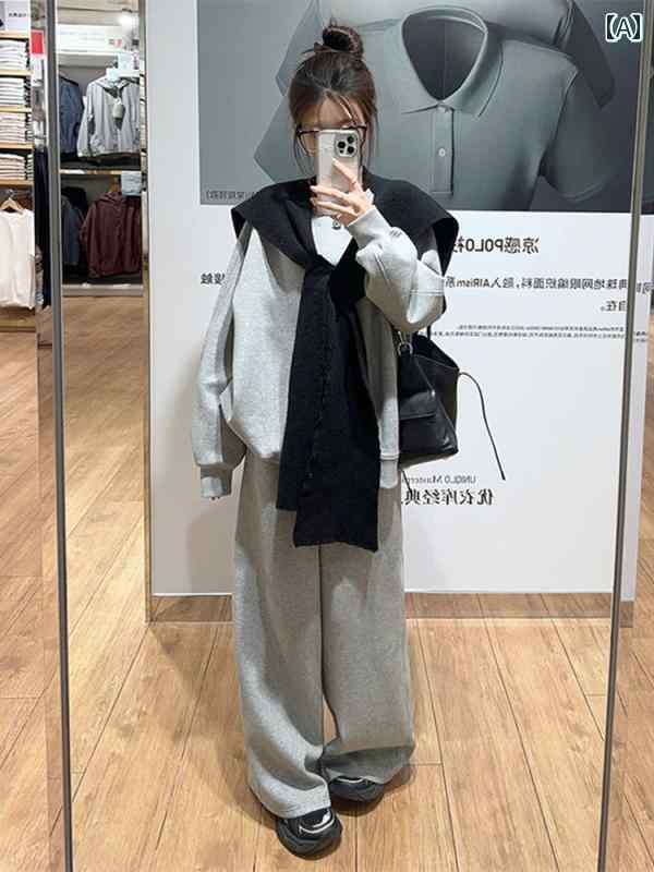 ティーシャツ レディース 今めかしい 普段使い走り 体育館 運動すること ウォーキング アウトドア たわい無い トレイナー 運動競技 秋 韓国 ゆったり か細い 心地よい セットアップ