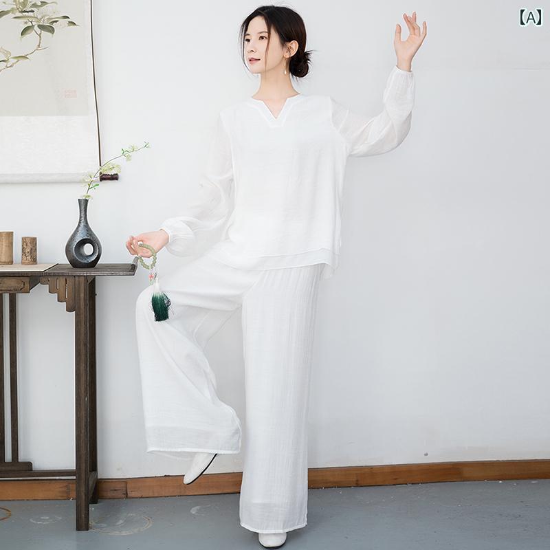 チャイナ風 レディース ファッション セットアップ おしゃれ 上品 ルームウェア 瞑想 宗 瞑想 服 2点 セット|おうち健康生活