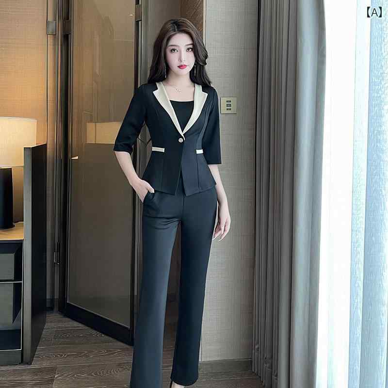 エステ ユニフォーム レディース 制服 サロン おしゃれ リラクゼーション クリニック サウナ マッサージ スパ 黒 スリム セットアップ