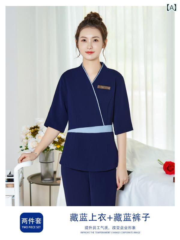 エステ ユニフォーム レディース 制服 サロン おしゃれ リラクゼーション クリニック 美容師 秋冬 セットアップ マッサージ 技術者