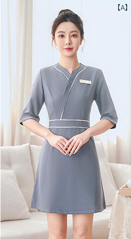 エステ ユニフォーム レディース 制服 サロン おしゃれ リラクゼーション クリニック ウェルネス セラピスト マッサージ 技師 ドレス