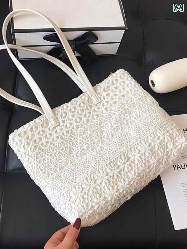 レディース バッグ 普段使い おしゃれ ビッグ トレンディ シンプル レース フレッシュ ショルダー ファッション トート