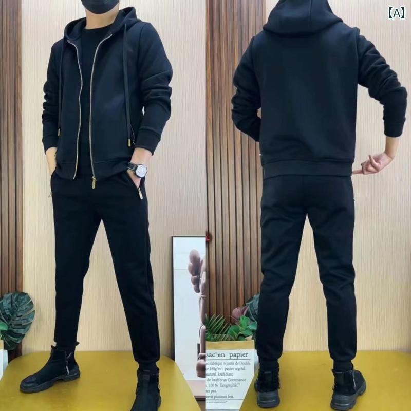 セットアップ メンズ カジュアル おしゃれ 普段使い 秋冬 起毛 スポーツ トレンディ フード ジャケット パンツ スポーツウェア