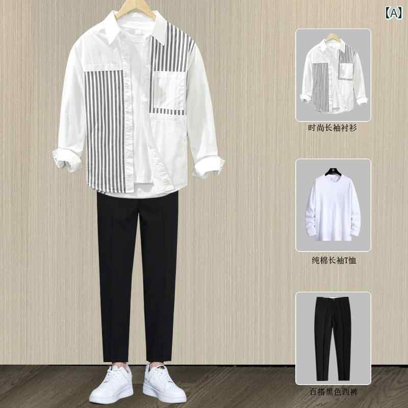 セットアップ メンズ 心地よい 格好のいい 長袖 プルオーバー 歳月 綿 プルオーバー トレンディ 成人男性服