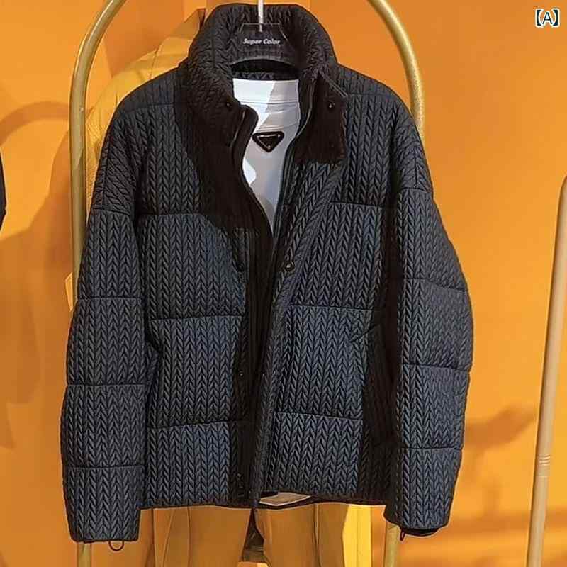 アウター メンズ 心地好い 今めかしい 綿 厚地の外套 照明ランプ色つや 分かりやすい 上衣 トレンディ 生あたたかい 綿 厚地の外套