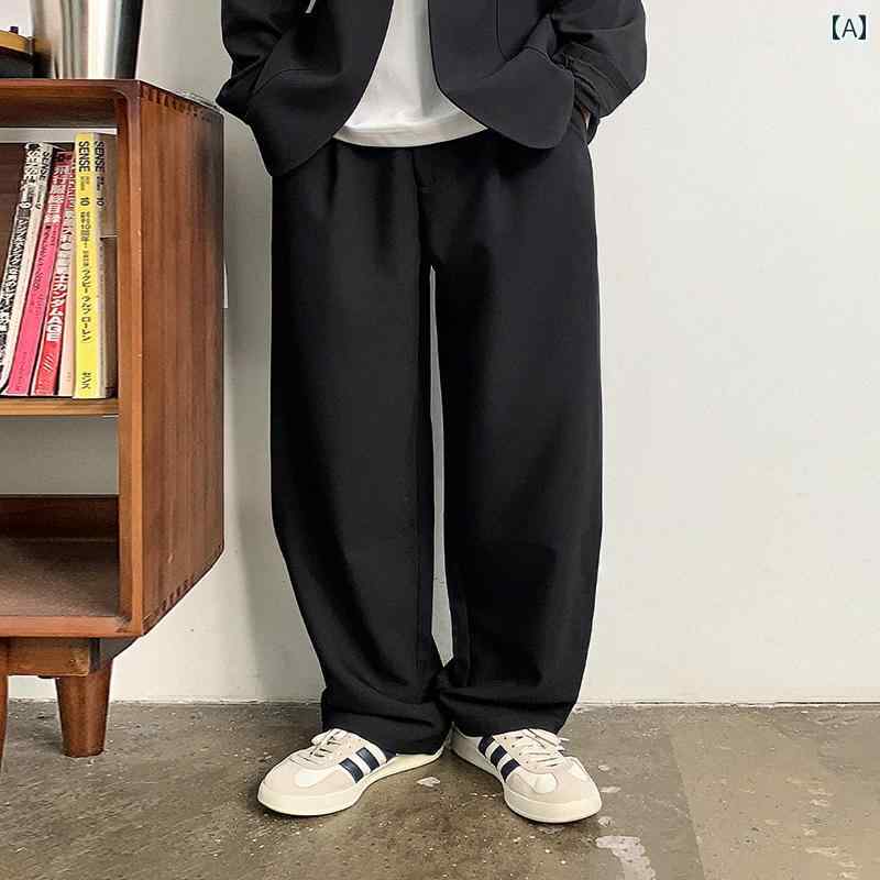 ズボン メンズ カジュアル おしゃれ パンツ 無地 大きめサイズ ドレープ 春秋 ストレート アメカジ