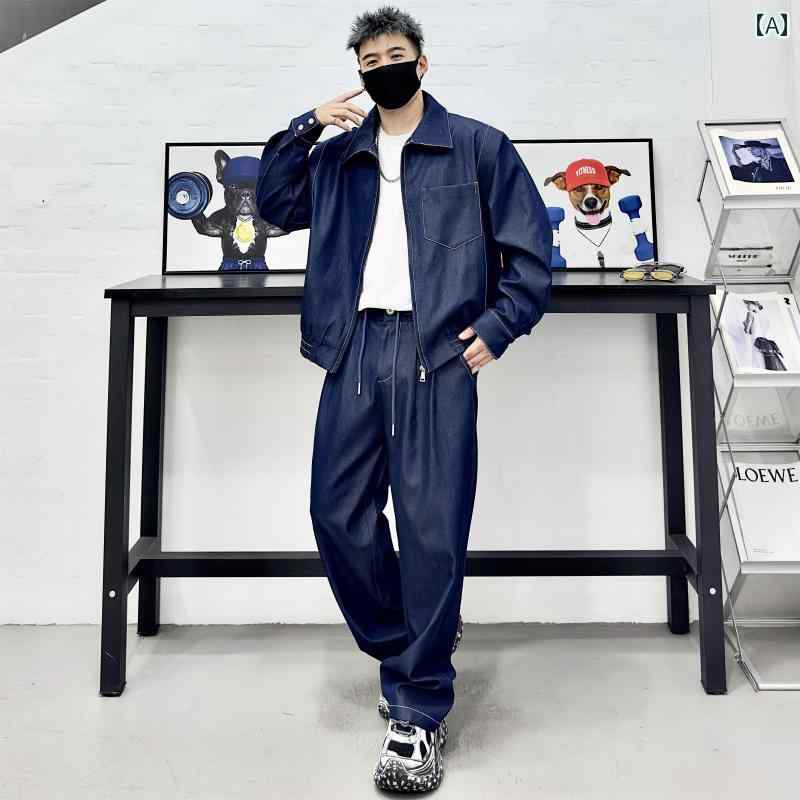 セットアップ メンズ カジュアル おしゃれ ワークジャケット ショート 春秋 ジャケット ドレープ ストレート パンツ｜おうち健康生活