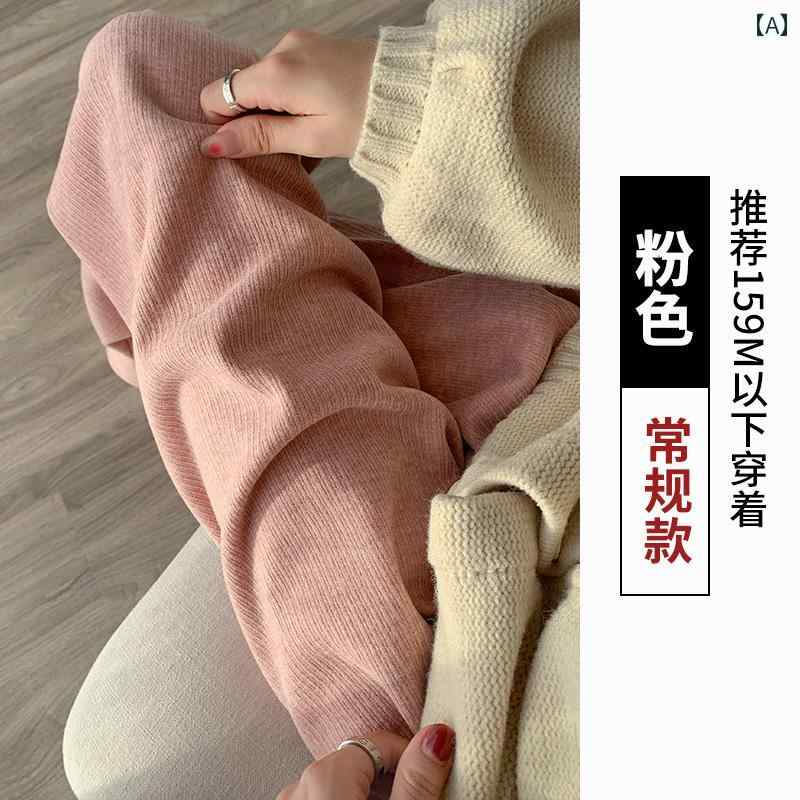パンツ レディース カジュアル おしゃれ ズボン シェニール ワイドレッグ 春秋冬 ハイウエスト ドレープ ストレート カジュアル 起毛 ニット｜おうち健康生活