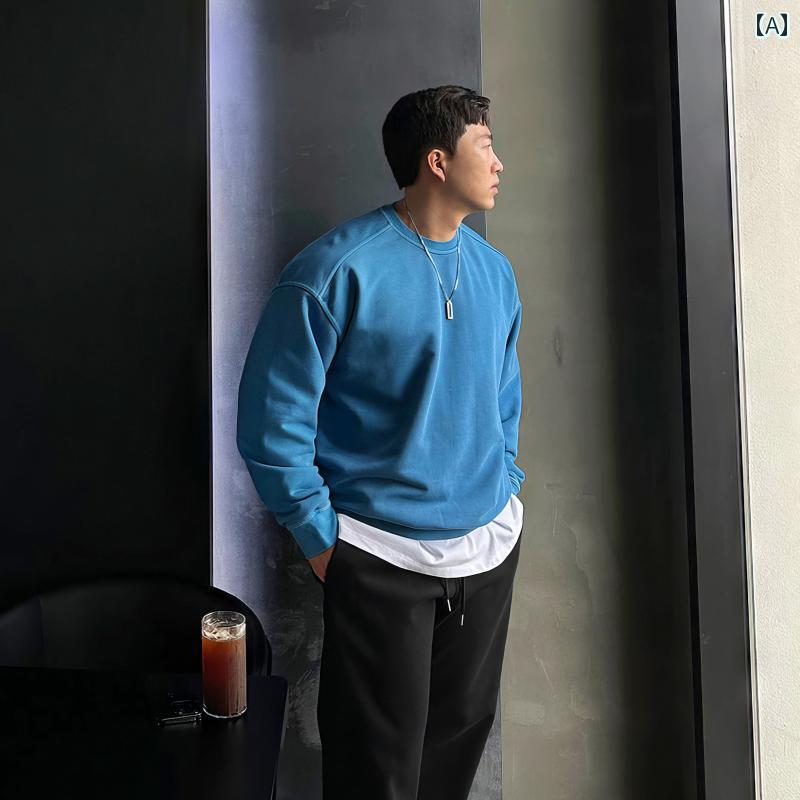 メンズ トップス カジュアル ファッション おしゃれ クラインブルー プルオーバー スウェットシャツ 秋 韓国 韓国 トレンディ ベーシック 8,696円