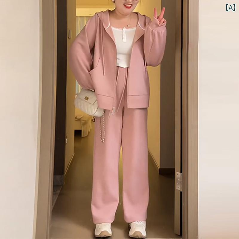 大きめサイズ レディース おしゃれ ファッション カジュアル デート 女子会 秋冬 ピンク スポーツ ぽっちゃり スリム ランニング スウェットシャツ ジャケット パンツ 2点 セット