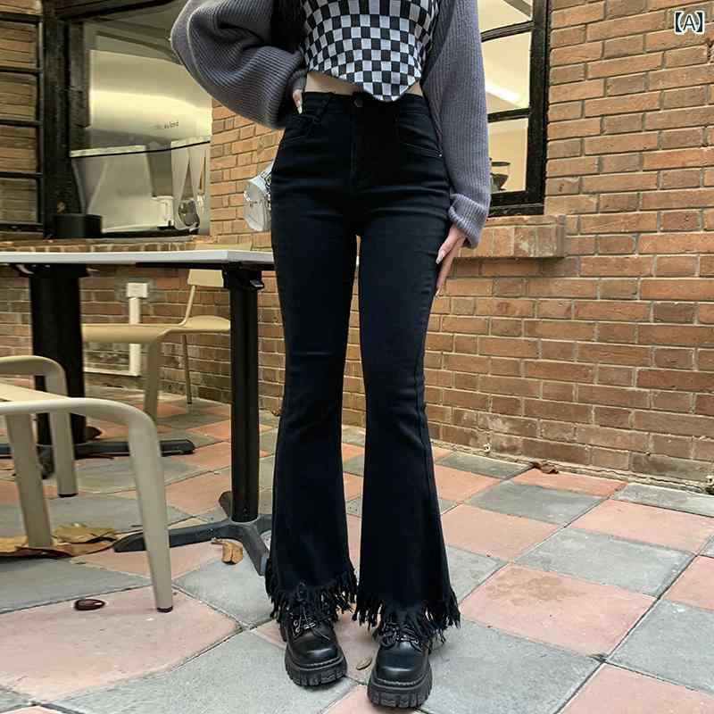 大きめ大きさ レディース 今めかしい 流行り物 心地好い 普段使い走り 成人女性服 か細い ブーツ とり捨てる デニム 女子らしい レトロ 黒 か細い ズボン下