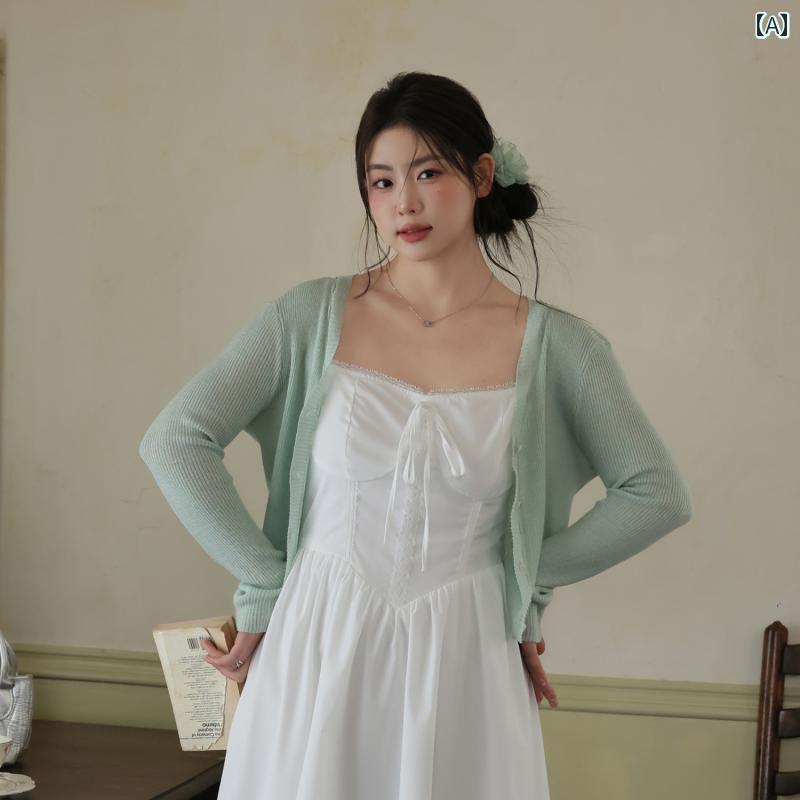 大きめサイズ レディース おしゃれ ファッション カジュアル デート 女子会 秋 婦人服 ぽっちゃり スリム 肩ひも ドレス カーディガン に