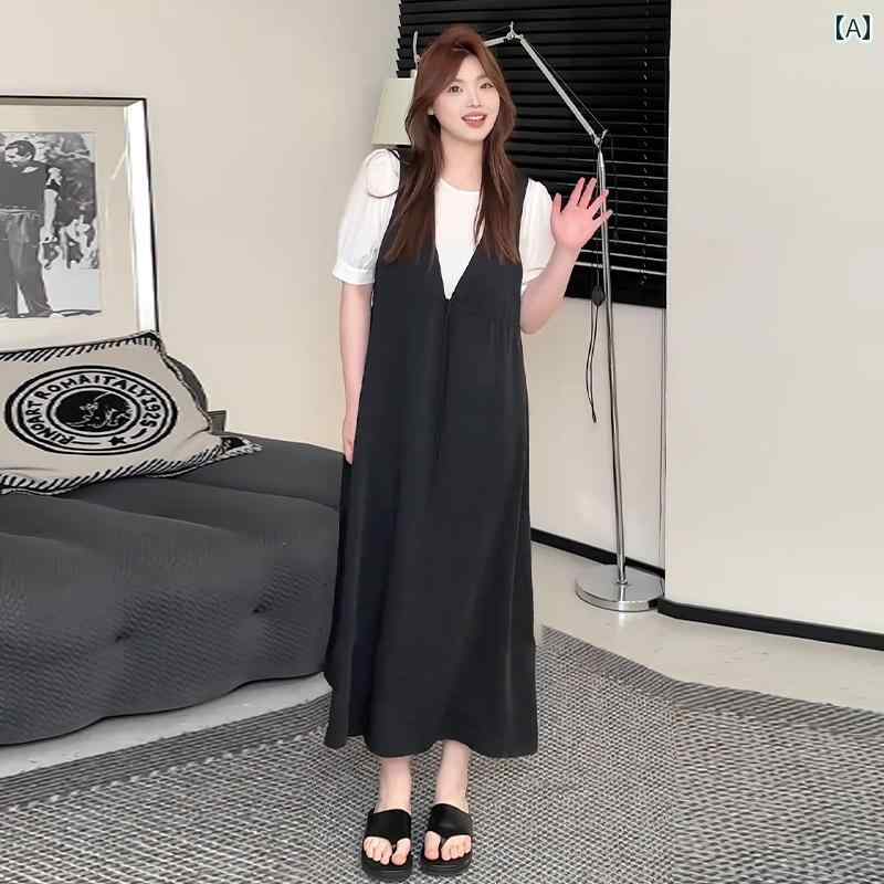 大きめサイズ レディース おしゃれ ファッション カジュアル フェミニン 上品 デート 女子会 ぽっちゃり カジュアル ウエスタン 夏 フェイク セットアップ ドレス