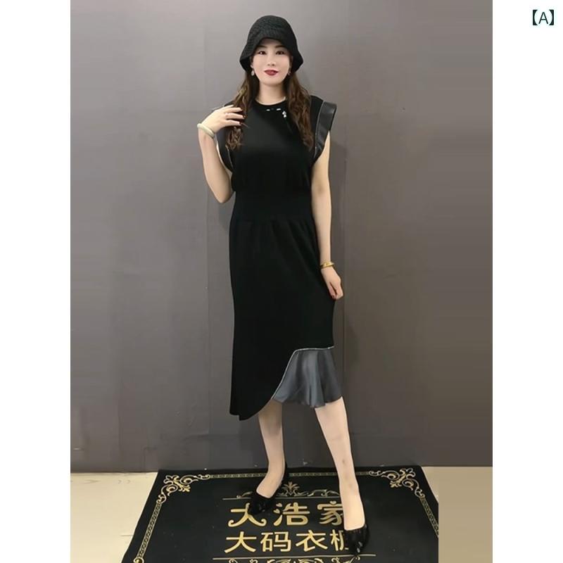 大きめサイズ レディース おしゃれ ファッション カジュアル フェミニン 上品 デート 女子会 夏 中国 レトロ スリム 不規則 ウエスト ドレス 9,779円